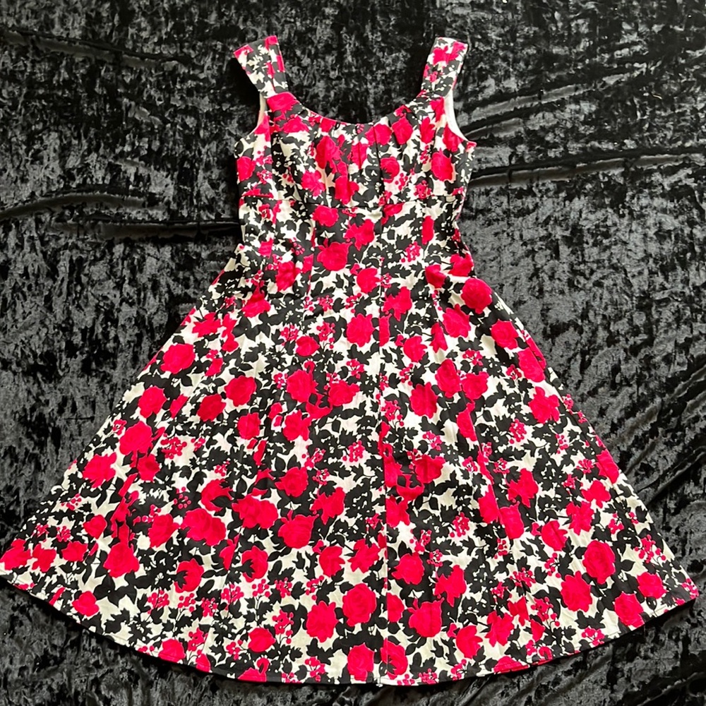 London Times roses dress A-line